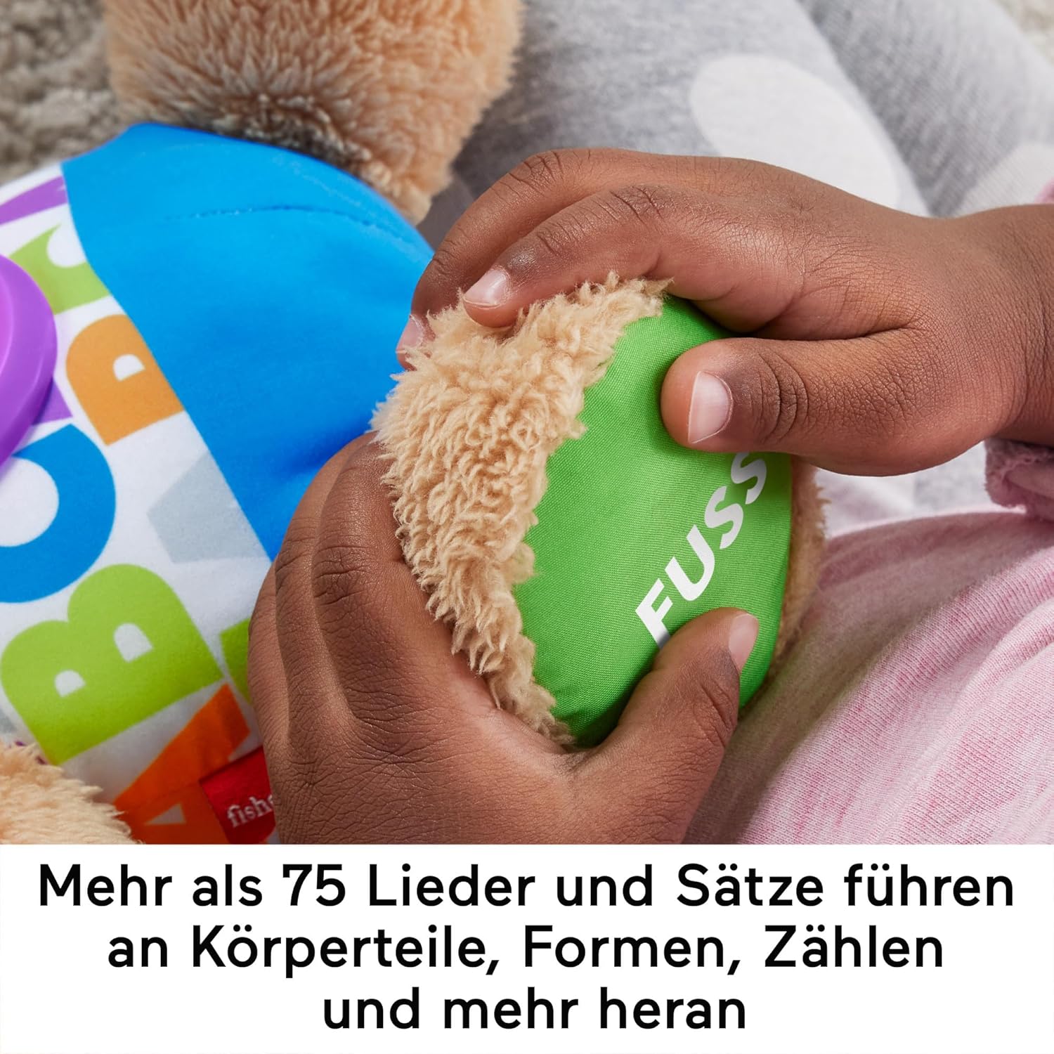 Fisher-Price Lernspaß-Hündchen mit drei Stufen sprechendes Kuscheltier mit Musik Kinder und Baby