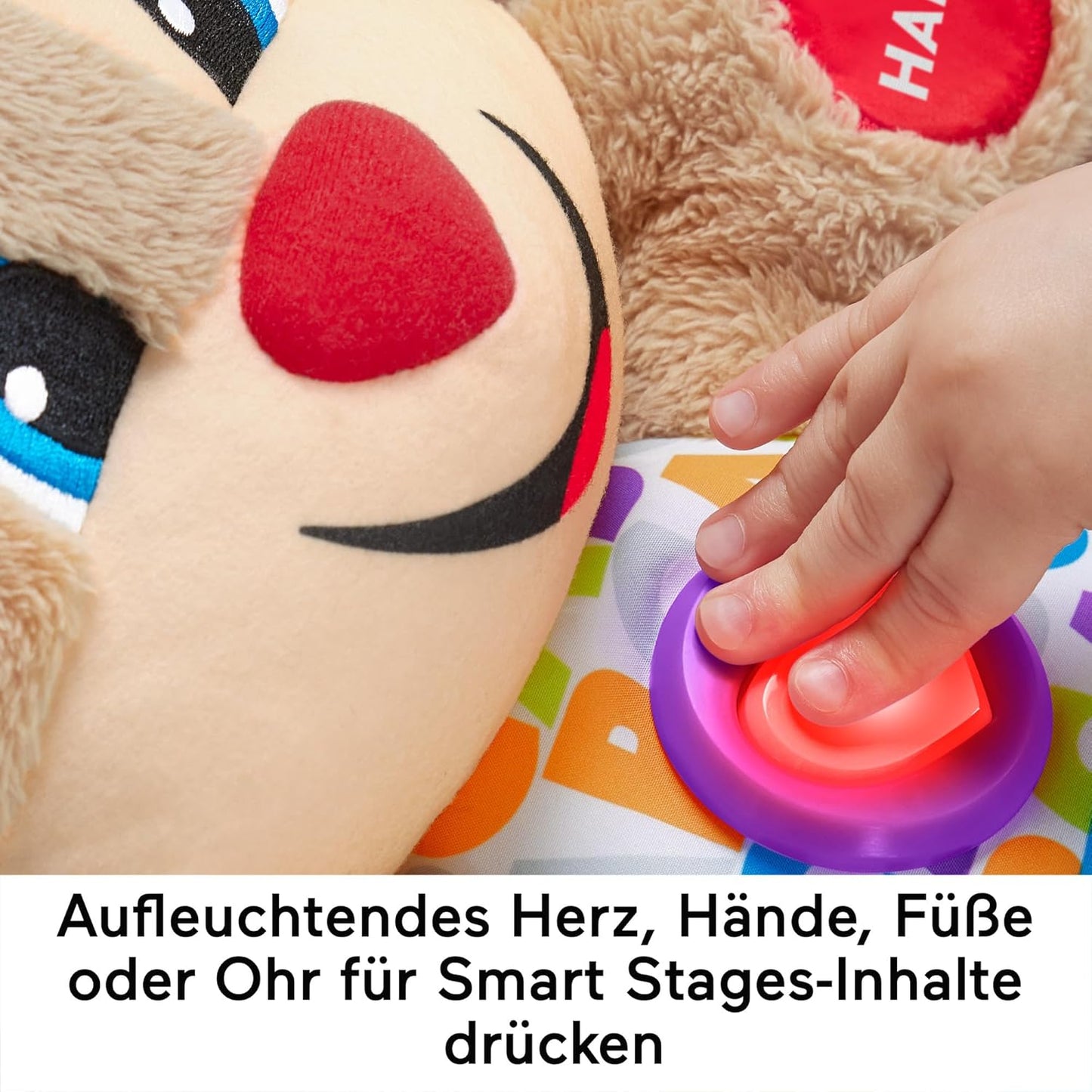 Fisher-Price Lernspaß-Hündchen mit drei Stufen sprechendes Kuscheltier mit Musik Kinder und Baby