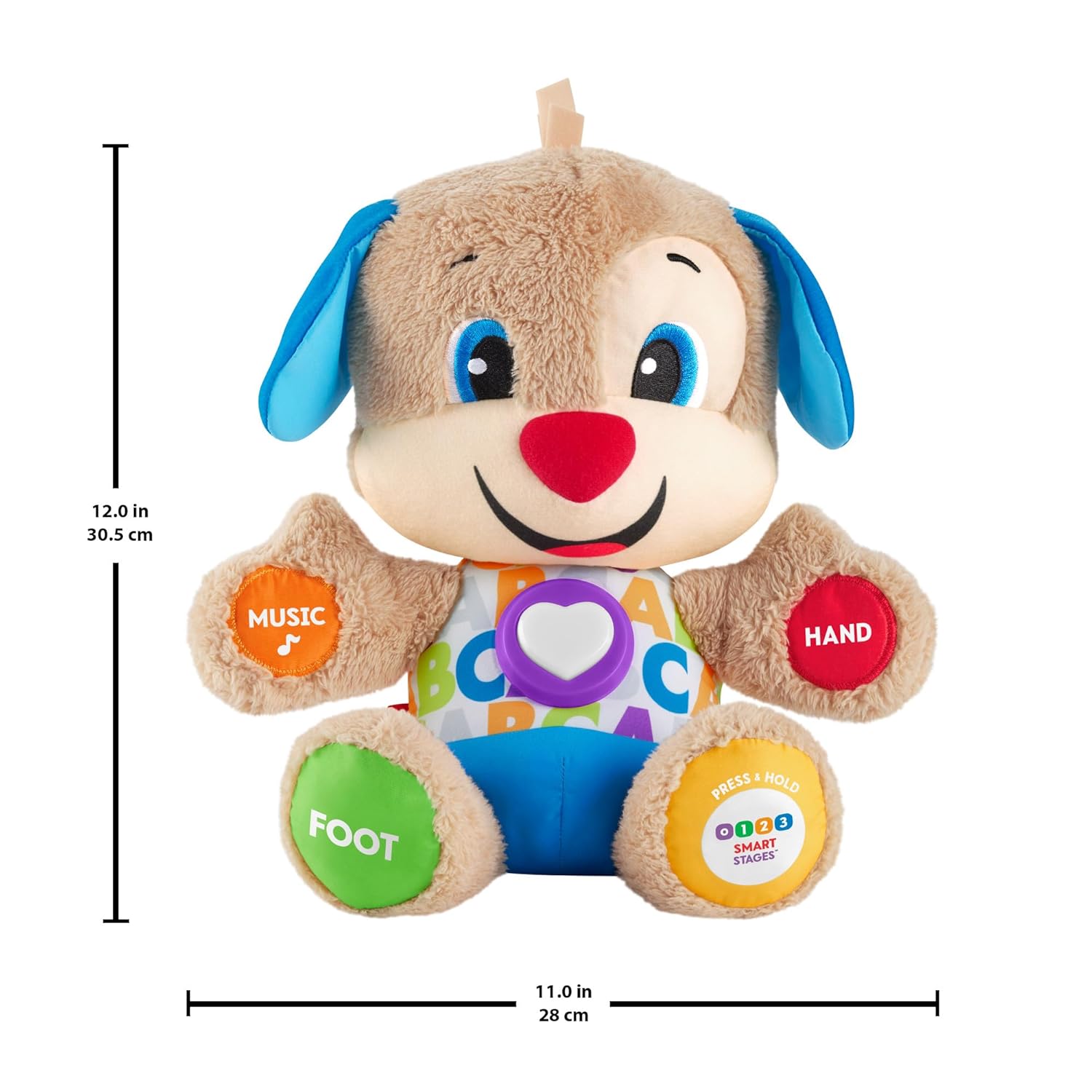 Fisher-Price Lernspaß-Hündchen mit drei Stufen sprechendes Kuscheltier mit Musik Kinder und Baby