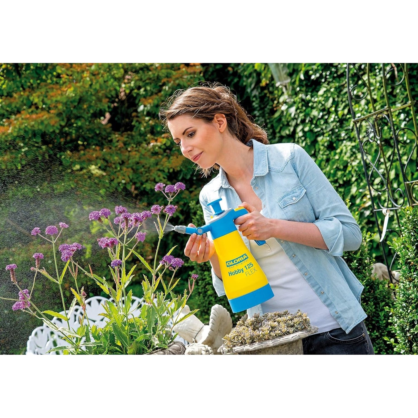 GLORIA Drucksprüher Hobby 125 FLEX | 1,25 L Sprühflasche | Gartenspritze Handsprüher