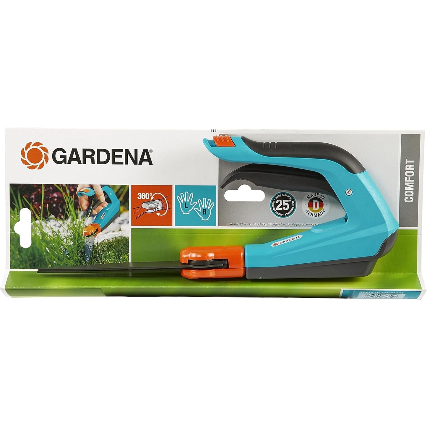 Gardena Comfort Grasschere, drehbar Gartenschere für den exakten Rasenkantenschnitt