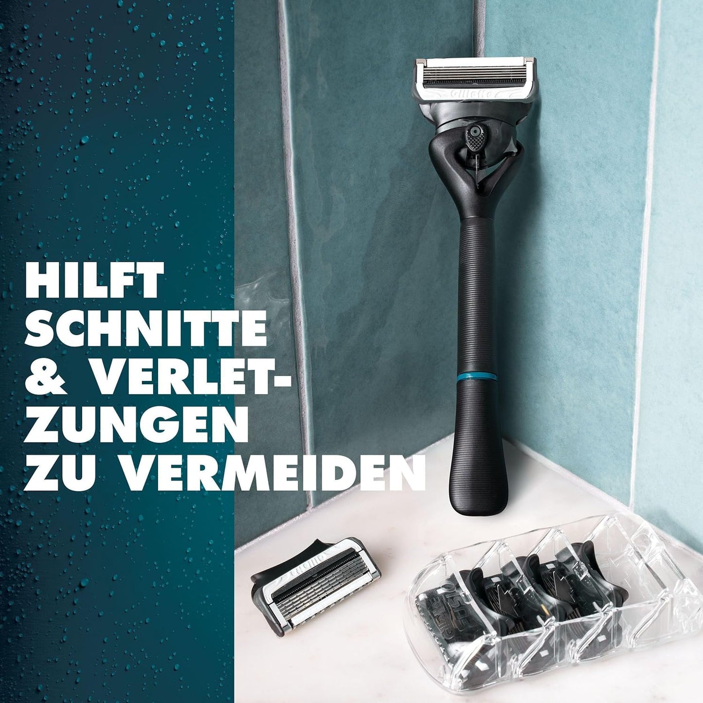 Gillette Intimate Nassrasierer Herren Rasierer + 2 Rasierklingen mit Duschaufhänger