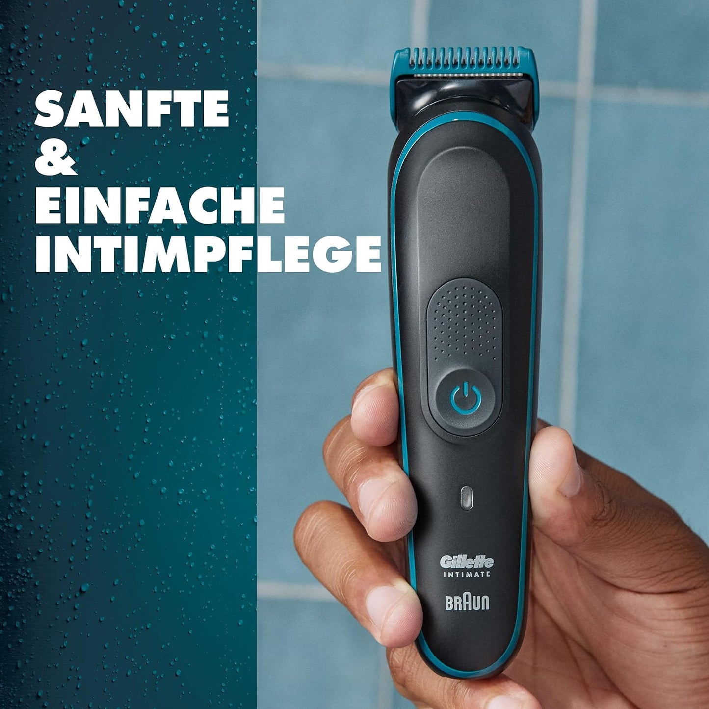 Gillette Intimate Trimmer Herren i5 für den Intimbereich, SkinFirst Intimrasierer Mann wasserdicht, kabellos für Nass- und Trockenanwendung