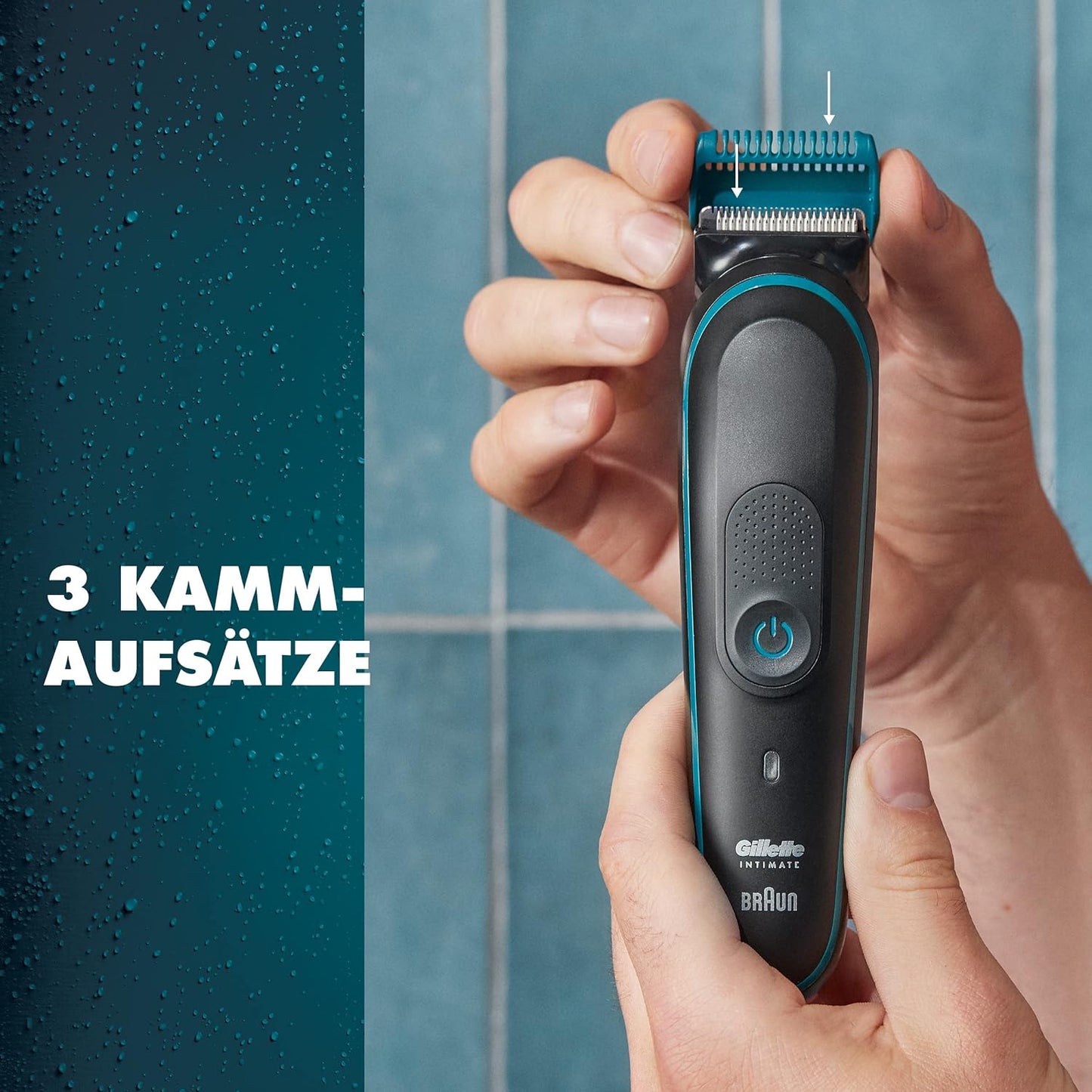 Gillette Intimate Trimmer Herren i5 für den Intimbereich, SkinFirst Intimrasierer Mann wasserdicht, kabellos für Nass- und Trockenanwendung