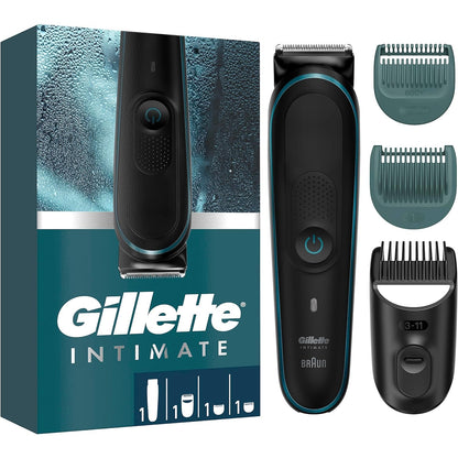 Gillette Intimate Trimmer Herren i5 für den Intimbereich, SkinFirst Intimrasierer Mann wasserdicht, kabellos für Nass- und Trockenanwendung