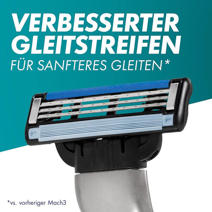 Gillette Mach3 Rasierklingen, 18 Ersatzklingen für Nassrasierer Herren mit 3-fach Klinge