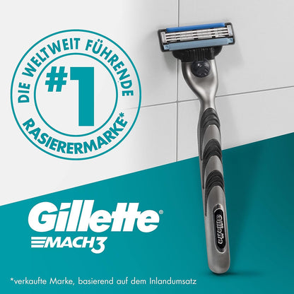 Gillette Mach3 Rasierklingen, 18 Ersatzklingen für Nassrasierer Herren mit 3-fach Klinge