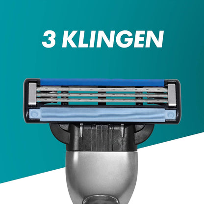 Gillette Mach3 Rasierklingen, 18 Ersatzklingen für Nassrasierer Herren mit 3-fach Klinge