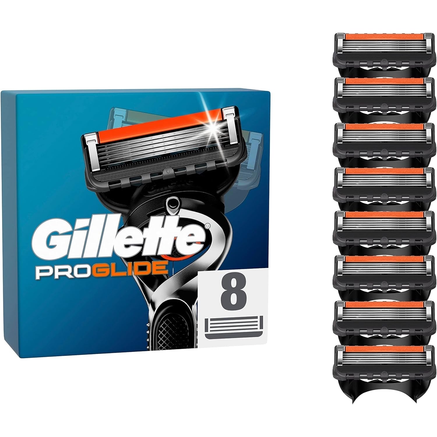 Gillette ProGlide Rasierklingen, 8 Ersatzklingen für Nassrasierer Herren mit 5-fach Klinge