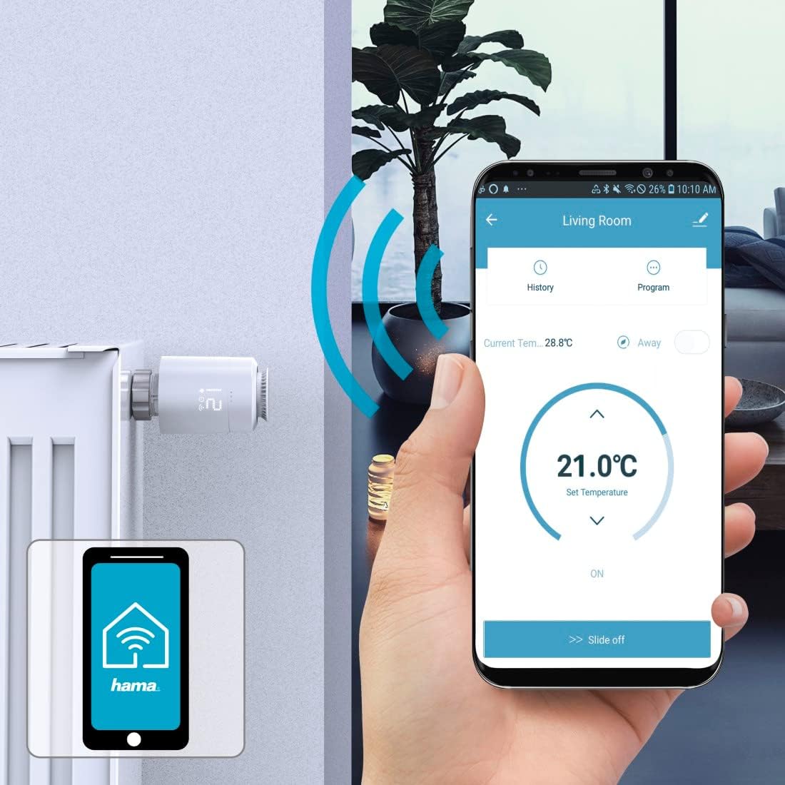 Hama Smartes Heizkörperthermostat erweiterbare Heizungssteuerung WLAN Smart Home Heizungsregler für alle Ventile