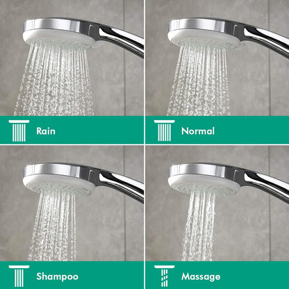 Hansgrohe Duschkopf Croma 100, Duschbrause 1 Strahlart, Antikalk-Funktion, Chrom