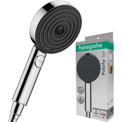 Hansgrohe Duschkopf Pulsify S, Duschbrause 1 Strahlart, Antikalk-Funktion, Chrom, Kunststoff