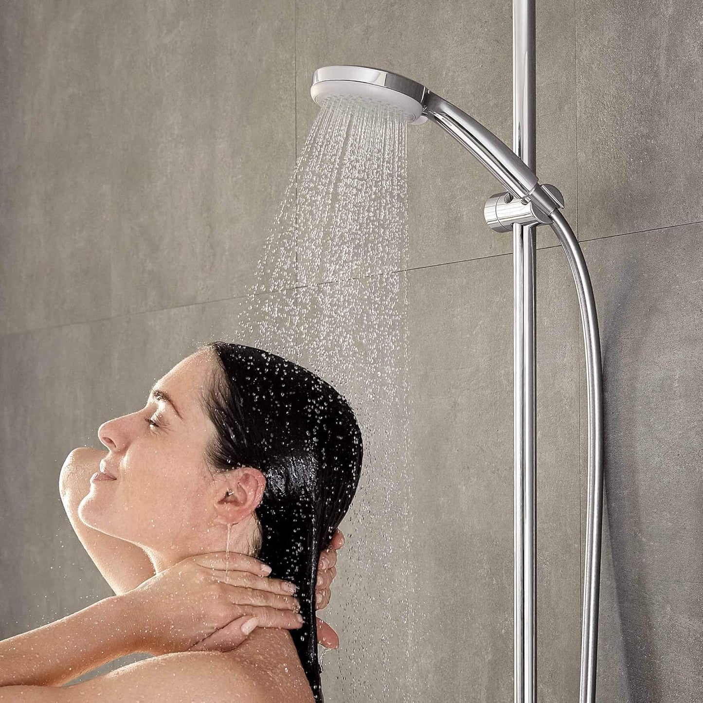 Hansgrohe Handbrause Croma 100, Duschkopf mit 4 Strahlarten, Duschbrause, Antikalk-Funktion, Chrom