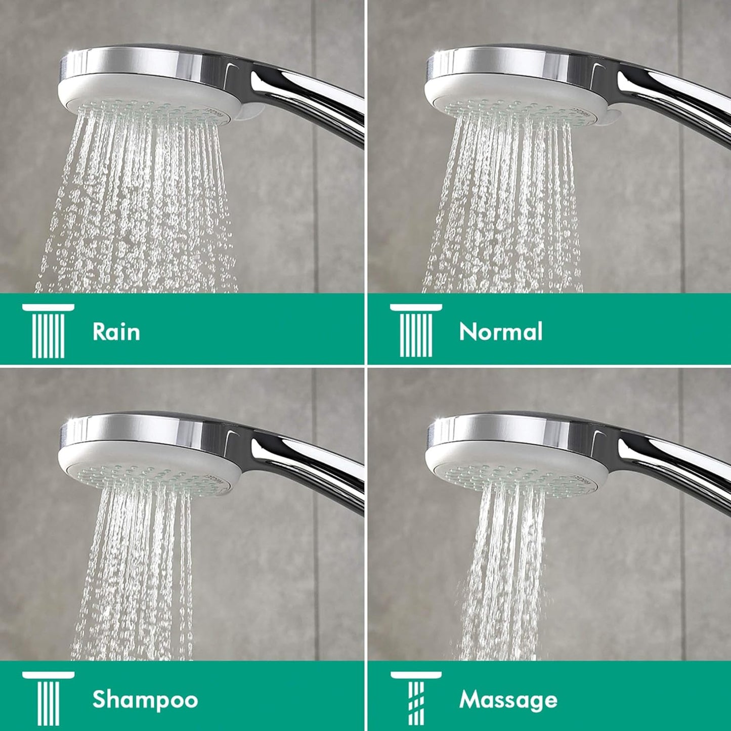 Hansgrohe Handbrause Croma 100, Duschkopf mit 4 Strahlarten, Duschbrause, Antikalk-Funktion, Chrom