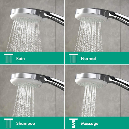 Hansgrohe Handbrause Croma 100, Duschkopf mit 4 Strahlarten, Duschbrause, Antikalk-Funktion, Chrom