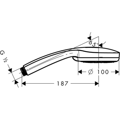 Hansgrohe Handbrause Croma 100, Duschkopf mit 4 Strahlarten, Duschbrause, Antikalk-Funktion, Chrom