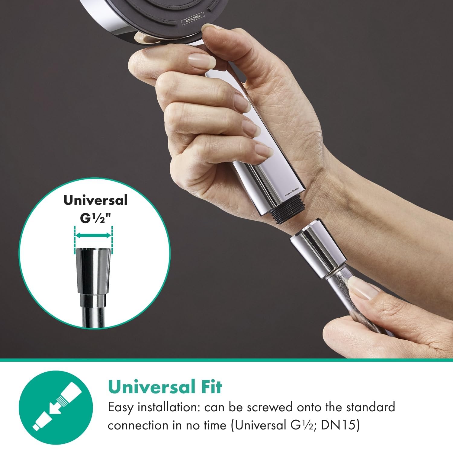 Hansgrohe Isiflex universal Duschschlauch 1,25m, mit Verdrehschutz, flexibler Brauseschlauch mit Knickschutz