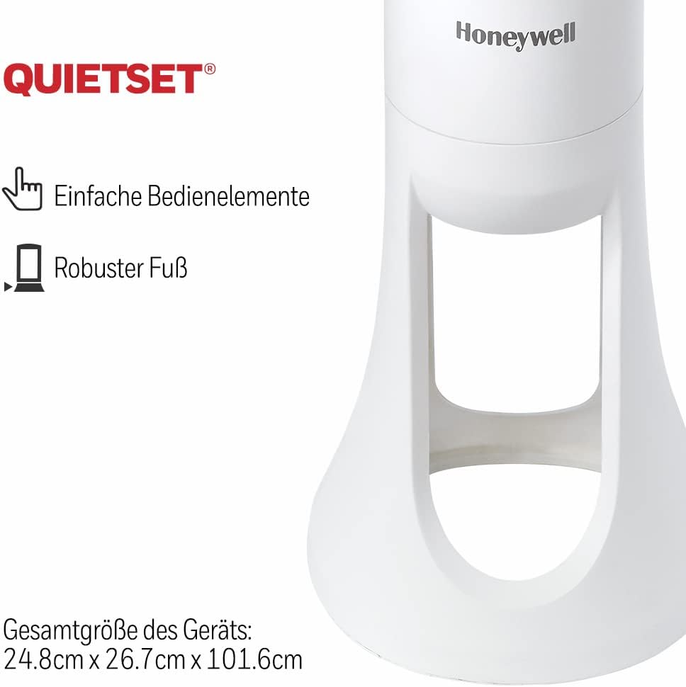 Honeywell QuietSet Oszillierender Turmventilator 5 Geschwindigkeitseinstellungen Oszillation