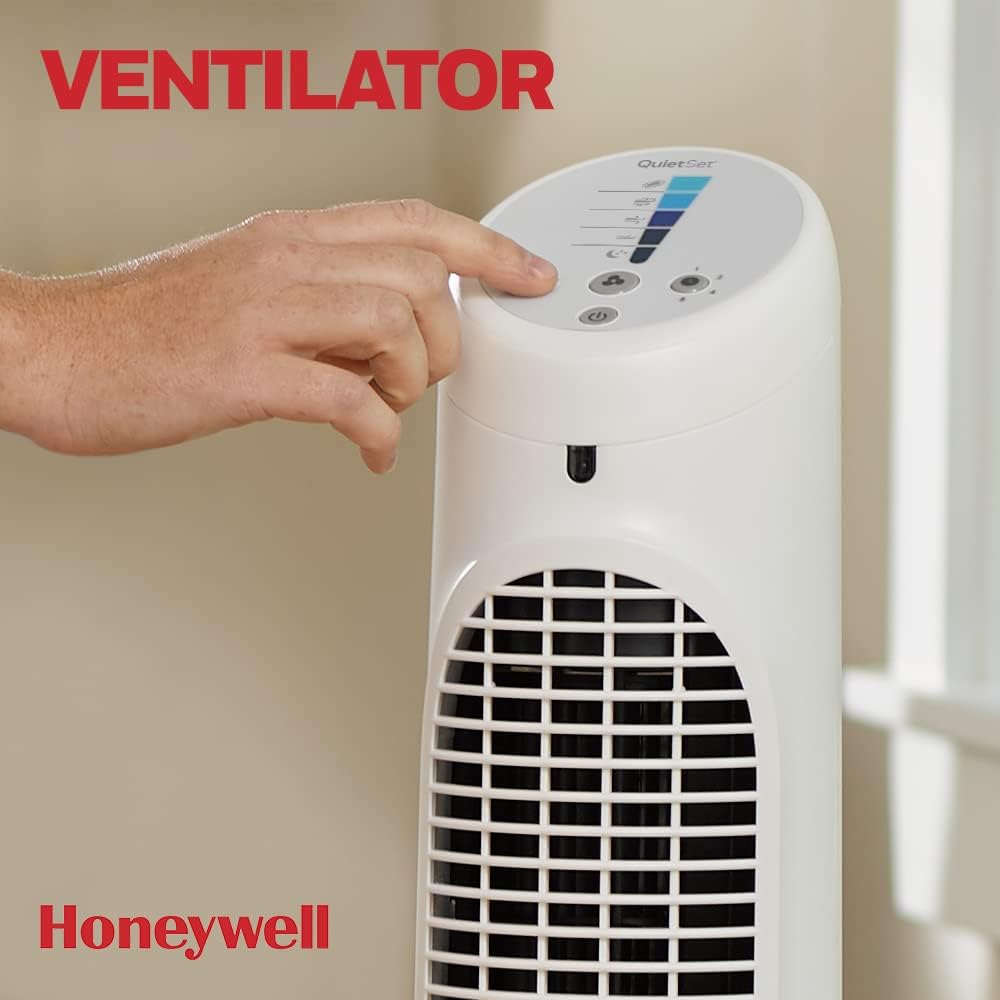 Honeywell QuietSet Oszillierender Turmventilator 5 Geschwindigkeitseinstellungen Oszillation