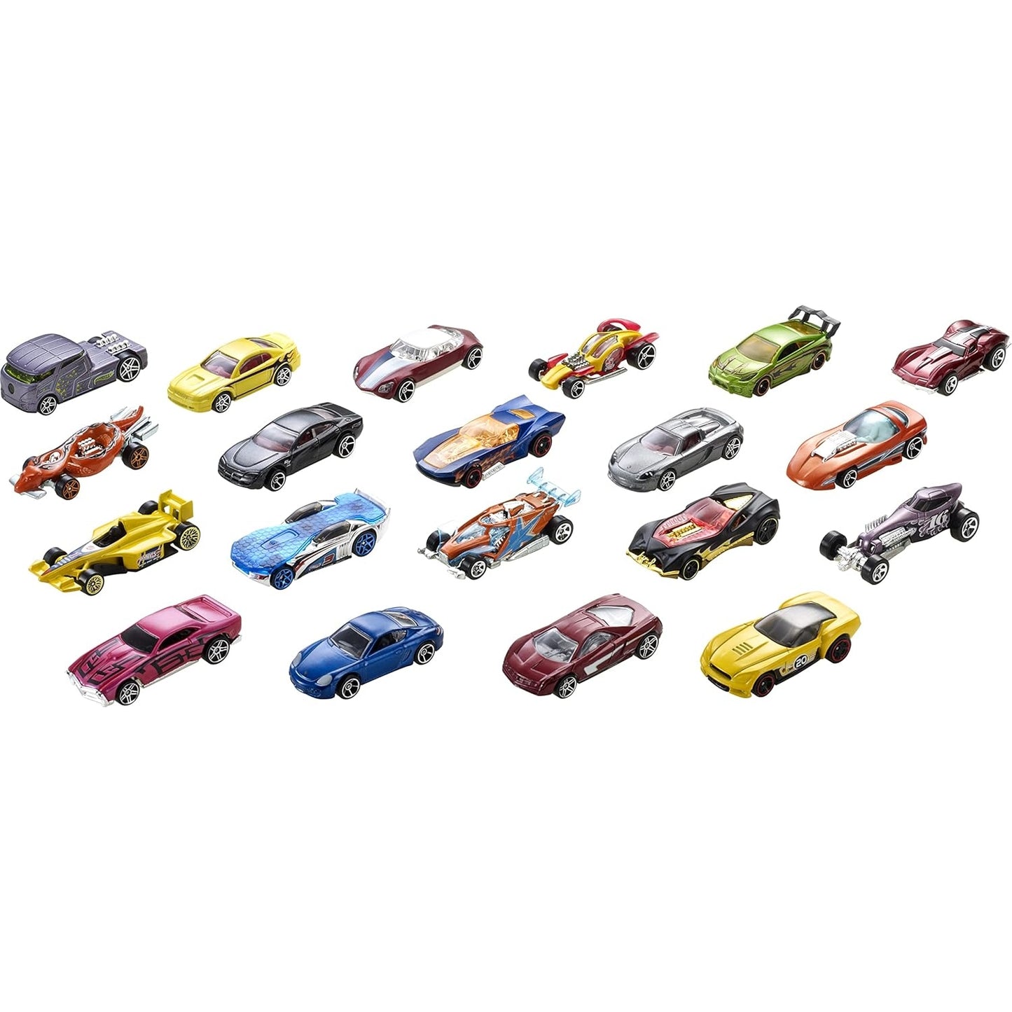 Hot Wheels Mattel H7045, 20-er Pack, Geschenkset mit 20 Die-Cast-Fahrzeugen im Maßstab 1:64