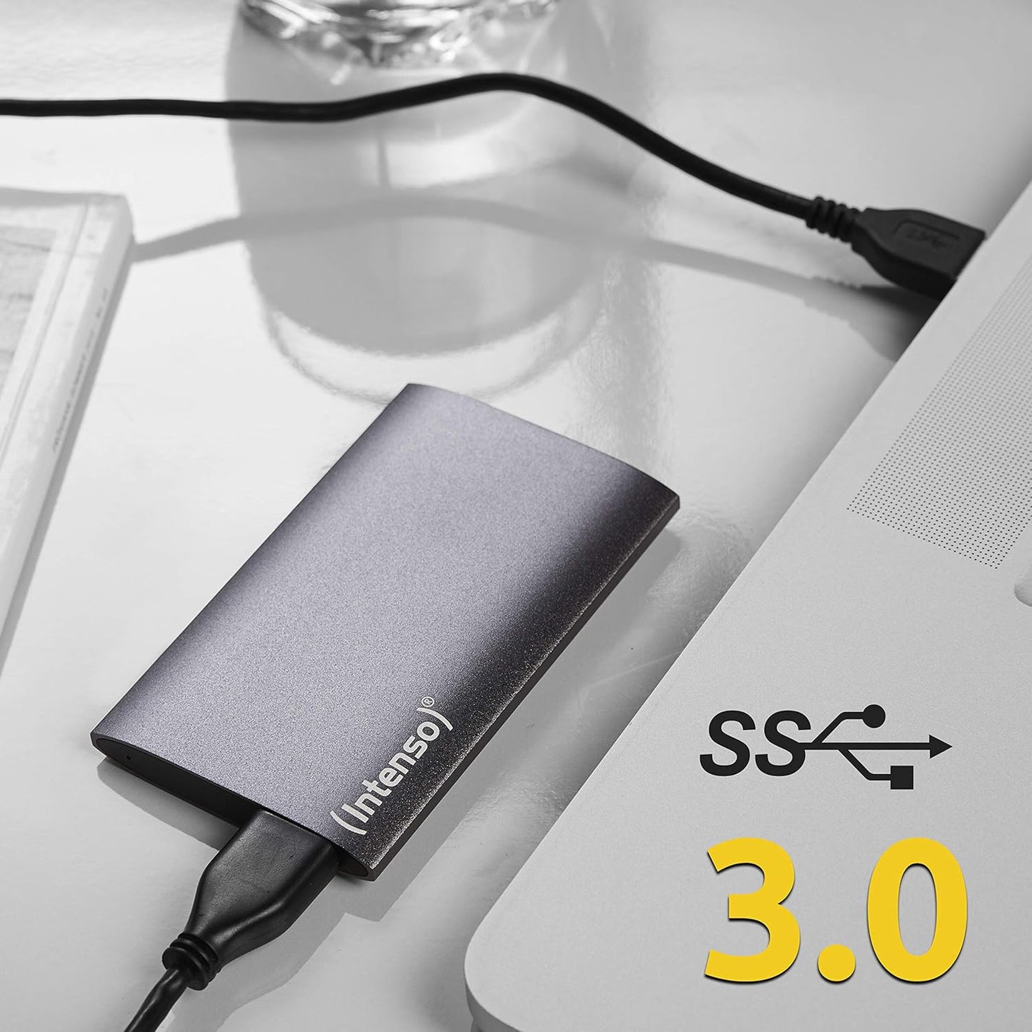 Intenso 3823440 Premium Portable 256GB Externe SSD Festplatte (USB 3.0. Aluminium) anthrazit