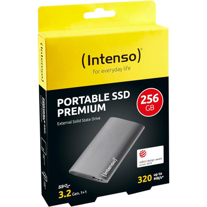 Intenso 3823440 Premium Portable 256GB Externe SSD Festplatte (USB 3.0. Aluminium) anthrazit