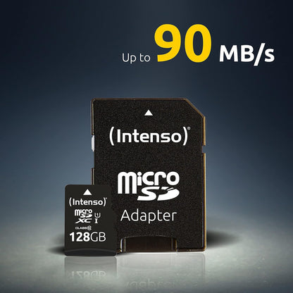 Intenso Premium microSDXC 128GB Class 10 UHS-I Speicherkarte inkl. SD-Adapter