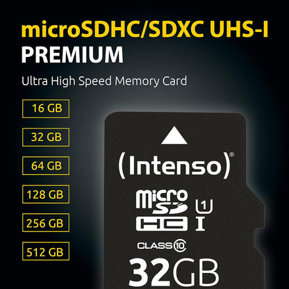 Intenso Premium microSDXC 128GB Class 10 UHS-I Speicherkarte inkl. SD-Adapter