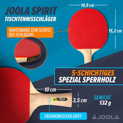 JOOLA Tischtennis-Set Family Tischtennis-Set mit 4 Tischtennisschlägern Tischtennisbällen und Tragetasche