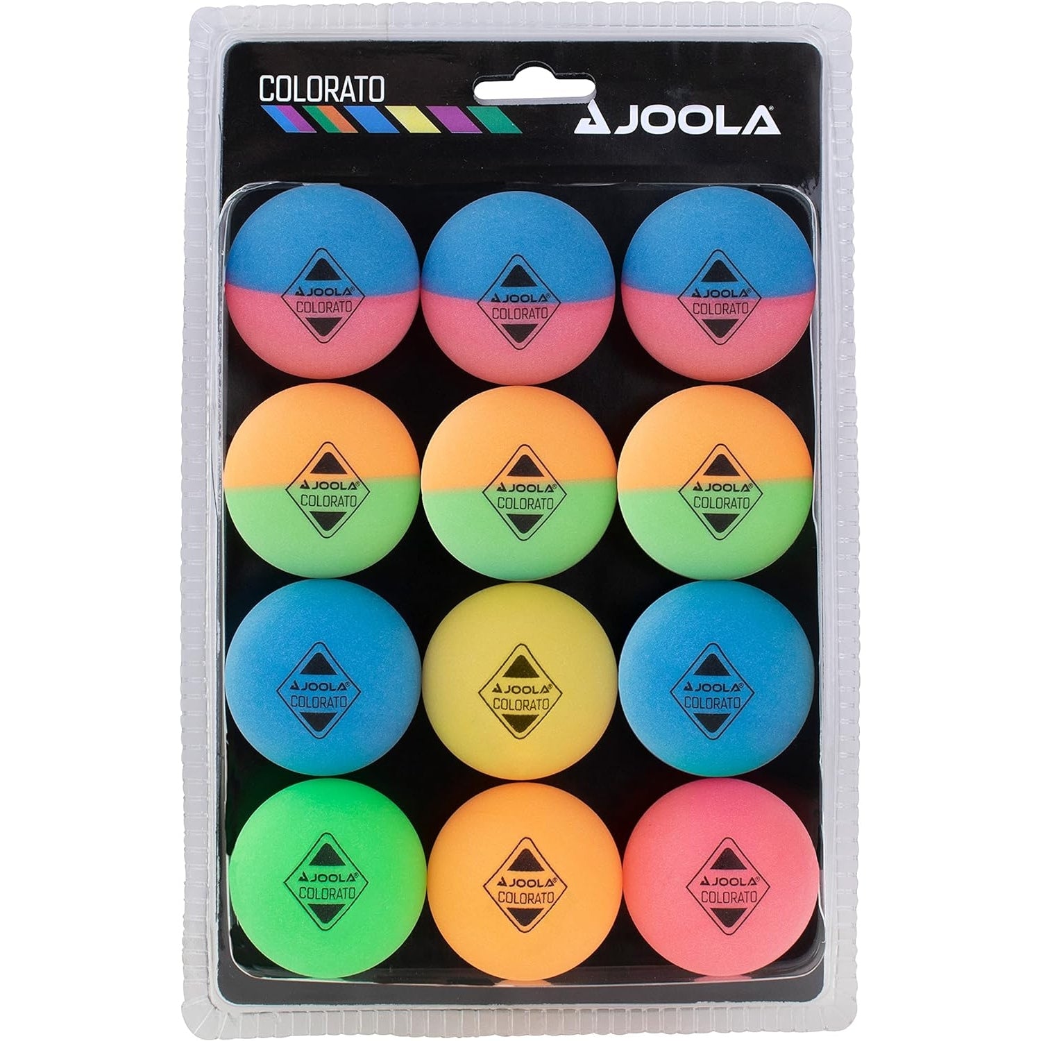 Joola Tischtennis Ballset Colorato mit 12 Bunten Bällen Tischtennisbälle