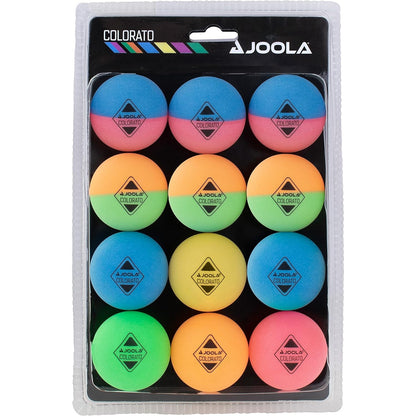 Joola Tischtennis Ballset Colorato mit 12 Bunten Bällen Tischtennisbälle