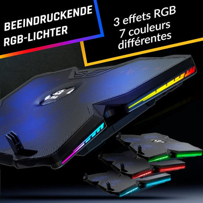 KLIM Wind Laptop Kühler Leistungsstark Schneller Kühlvorgang 4 Lüfter PC Notebook PS4 Belüfteter Ständer