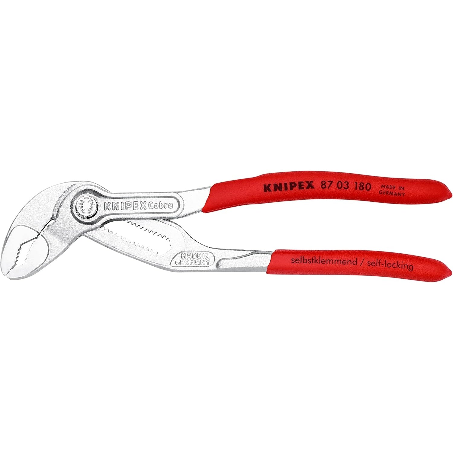 KNIPEX Cobra, Wasserpumpenzange Rohrzange Chrom-Vanadium Rostschutz verchromt 180 mm