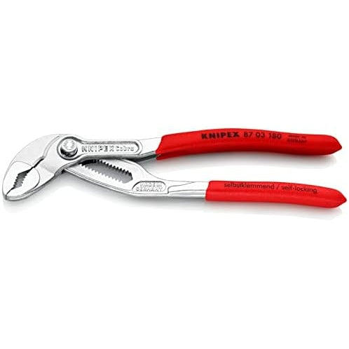 KNIPEX Cobra, Wasserpumpenzange Rohrzange Chrom-Vanadium Rostschutz verchromt 180 mm