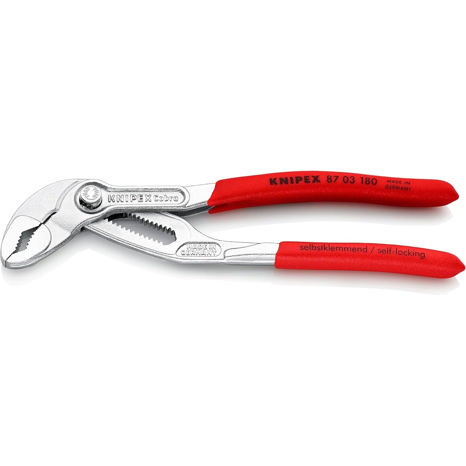 KNIPEX Cobra, Wasserpumpenzange Rohrzange Chrom-Vanadium Rostschutz verchromt 180 mm