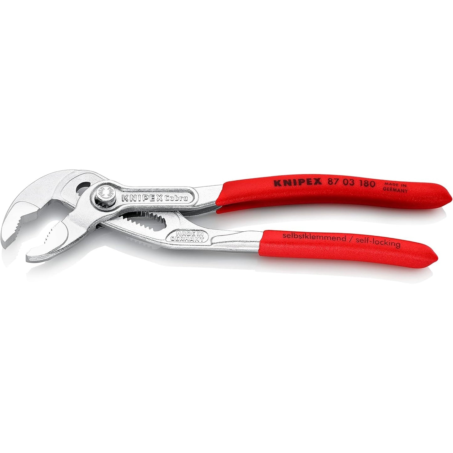 KNIPEX Cobra, Wasserpumpenzange Rohrzange Chrom-Vanadium Rostschutz verchromt 180 mm