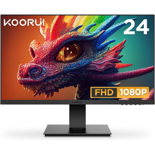 KOORUI 24 Zoll Monitor Full-HD, 75 Hz, 5ms, Eye Comfort, sRGB 99% Farbumfangs