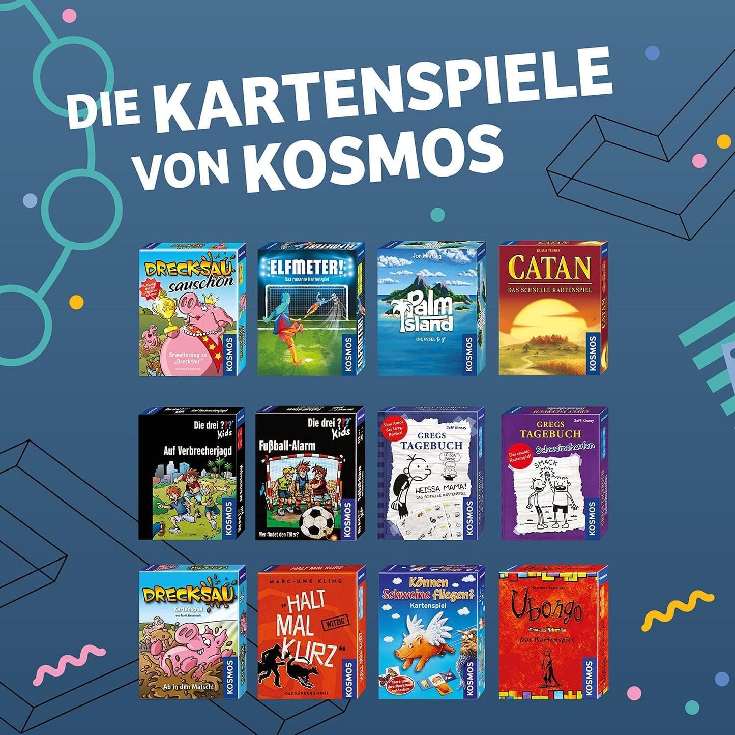 KOSMOS 740276 Drecksau Ab in den Matsch! lustiges Kartenspiel, Partyspiel für 2-4 Spieler ab 7 Jahre