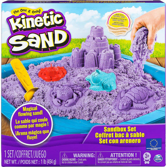 Kinetic Sand Sandbox Set mit 454g magischem kinetischem Sand aus Schweden in Lila