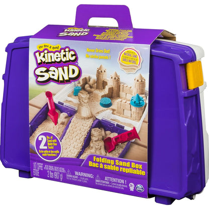 Kinetic Sand Sandspiel Koffer mit 907 g Sand, 5 Förmchen und 2 Werkzeugen