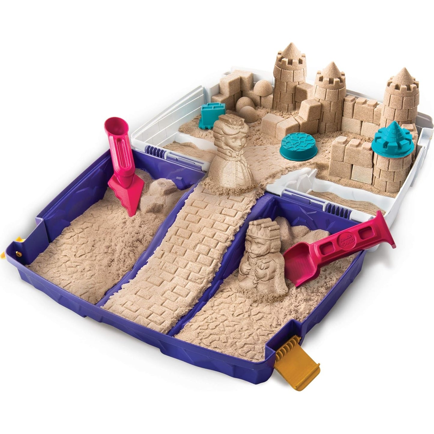 Kinetic Sand Sandspiel Koffer mit 907 g Sand, 5 Förmchen und 2 Werkzeugen