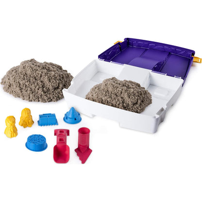 Kinetic Sand Sandspiel Koffer mit 907 g Sand, 5 Förmchen und 2 Werkzeugen