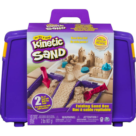 Kinetic Sand Sandspiel Koffer mit 907 g Sand, 5 Förmchen und 2 Werkzeugen