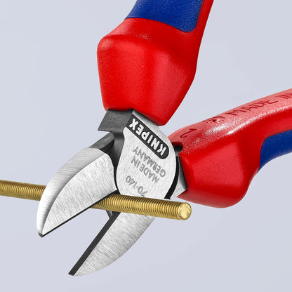 Knipex Seitenschneider mit Mehrkomponenten-Hüllen 140 mm SB-Karte/Blister 70 02 140 SB