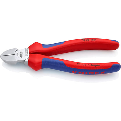 Knipex Seitenschneider verchromt, mit Mehrkomponenten-Hüllen 160 mm 70 05 160 SB