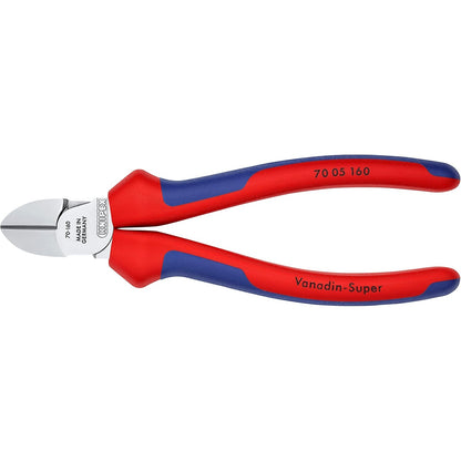 Knipex Seitenschneider verchromt, mit Mehrkomponenten-Hüllen 160 mm 70 05 160 SB