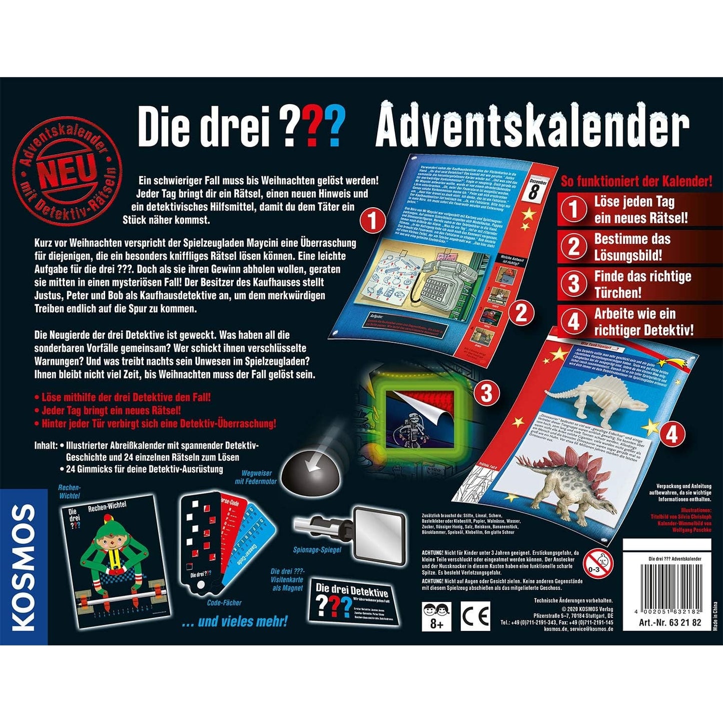 Kosmos 632182 Die drei Adventskalender Löse die 24 spannenden Rätsel der mysteriösen Spielfiguren