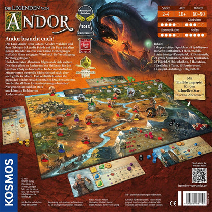 Kosmos 691745 - Die Legenden von Andor, Das Grundspiel, Kennerspiel, Fantasy-Brettspiel ab 10 Jahren