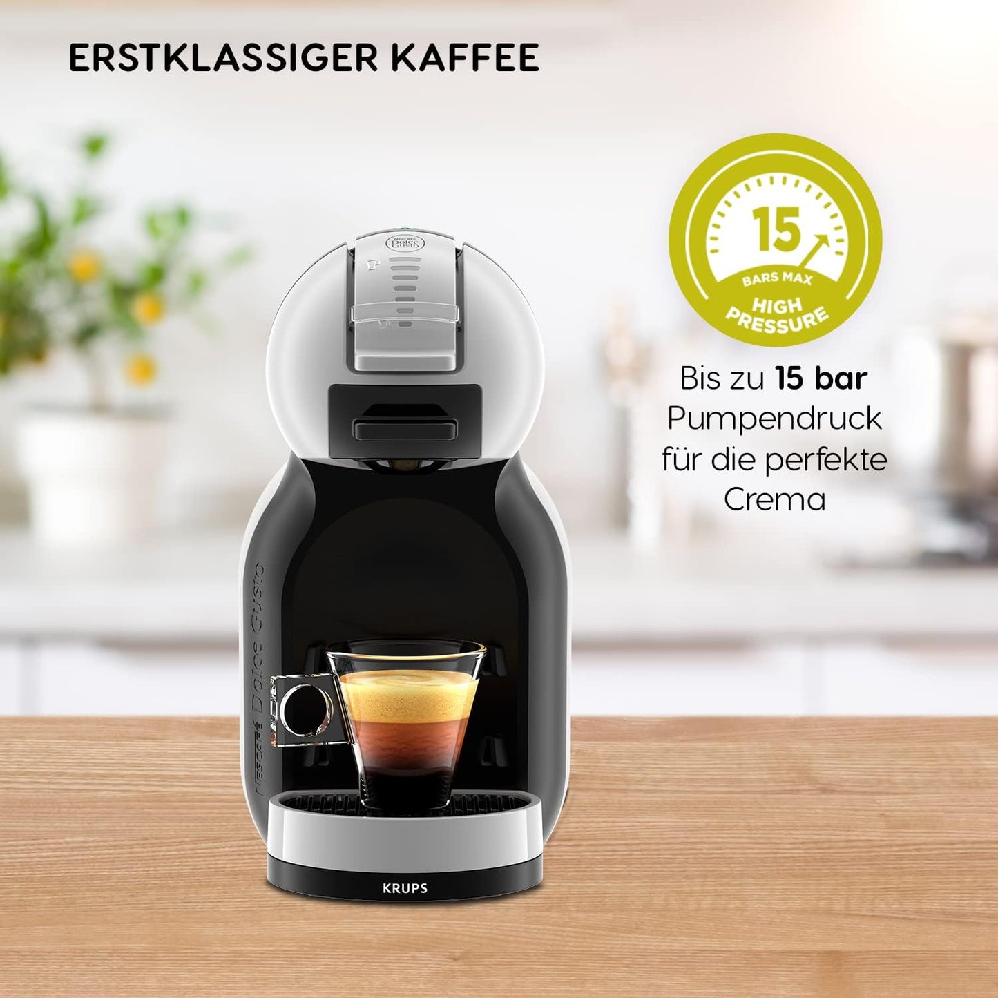 Krups Dolce Gusto KP123B Maschine Mini Me | Kaffeekapselmaschine | Heiß- und Kaltfunktion | 1500 Watt