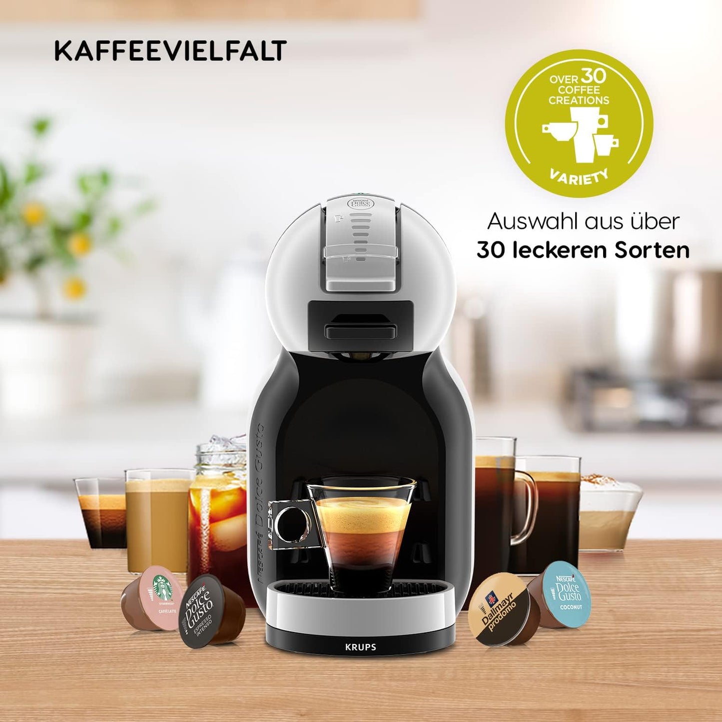 Krups Dolce Gusto KP123B Maschine Mini Me | Kaffeekapselmaschine | Heiß- und Kaltfunktion | 1500 Watt